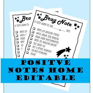 Brag Notes - Schüler Shoutout - Lehrer stationär - Positiver Buchstabe Zuhause