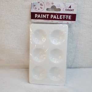 Pack of 4 Art Palettes - Miniature Paint Pallet for Watercolor, Oil or Acrylic Paint - Children&#39;s Plastic Art Pallet - Kid&#39;s Art and Craft