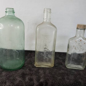Set of 3 Vintage Apothecary bottles