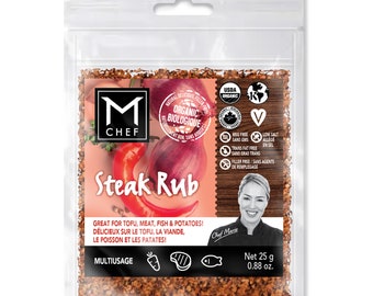 Steak Rub Organic MCHEF Spices (Chef's Classic Spices Blend for your BBQ meals!)