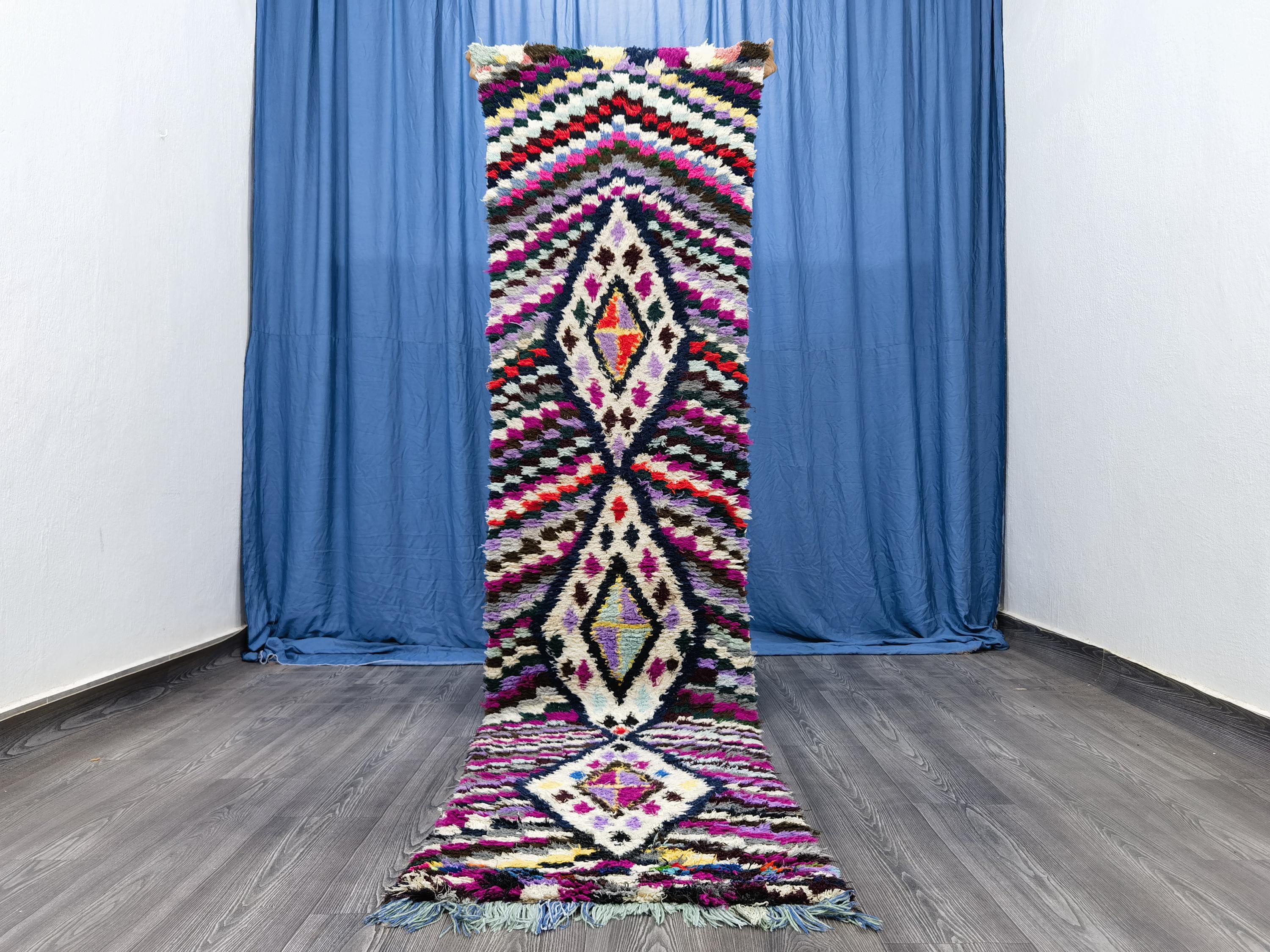 ヴィンテージ手織りベルベルラグ：マルチカラーのモロッコカーペット