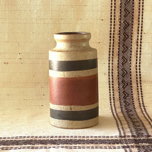 Scheurich Keramik West Germany Vintage Pottery Vase Stripes Boho 70s