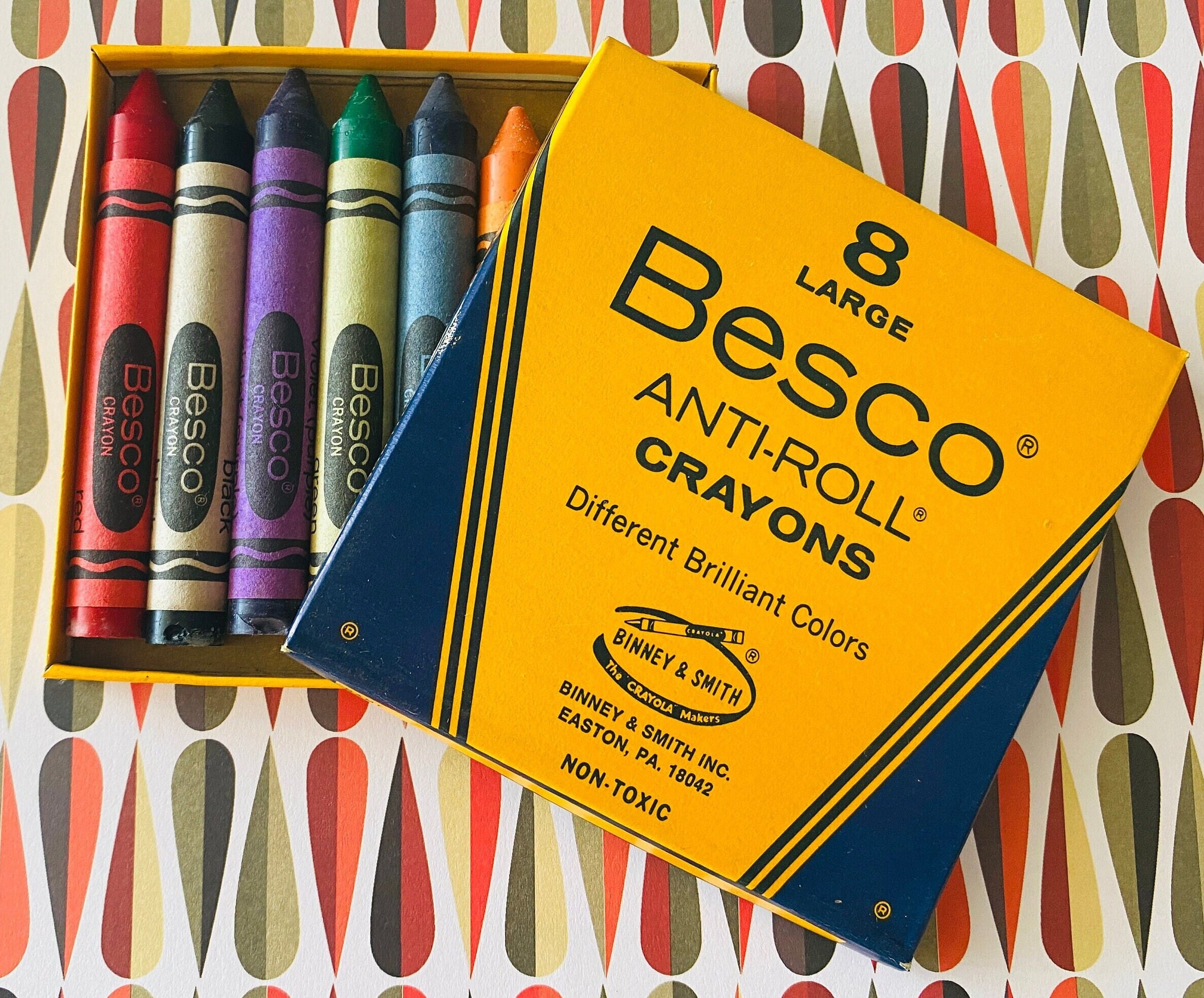 Crayola Jumbo Crayons Vintage Binney Smith Made in USA 2 Slightly Melted 