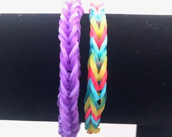 Genuine Rainbow Loom Rubber Band Fishtail Bracelet, Custom-Made w/ Choice  of 42