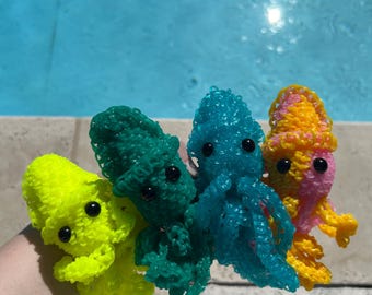 Loomigurumi inktvis regenboog weefgetouw