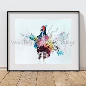 Flapping Pheasant- ORIGINAL Watercolour Painting on paper