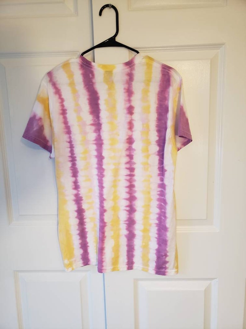 Purple /& Gold Vertical Stripe Tie-Dye Womens LMens XL