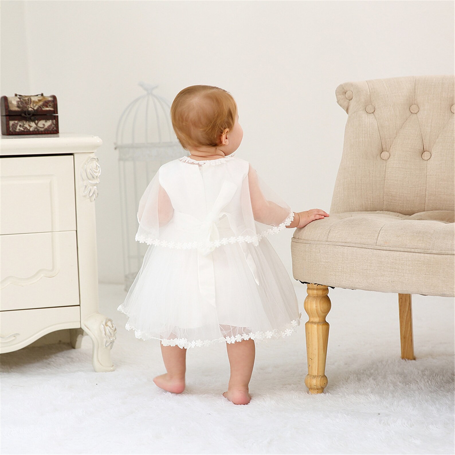 3PC SET White christening dress Baptism dress Christening Etsy