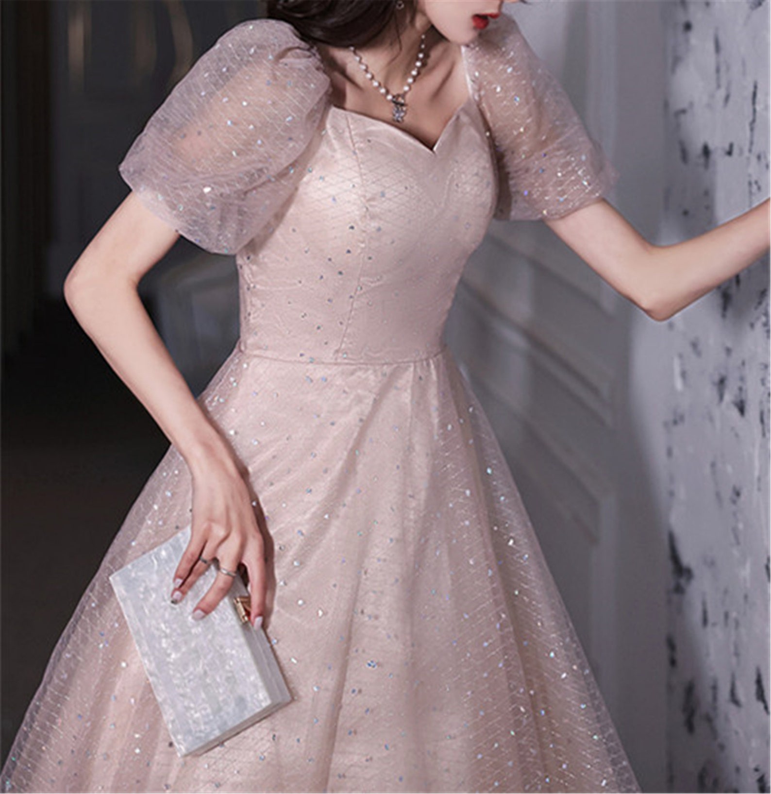 Light gray prom dress Prom dress long Offshoulder prom dress Etsy