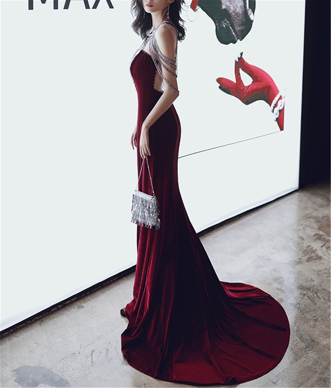 Red/Black Wine Dress/Deep VNeck Dress/Sleeveless Dress/Medium Etsy