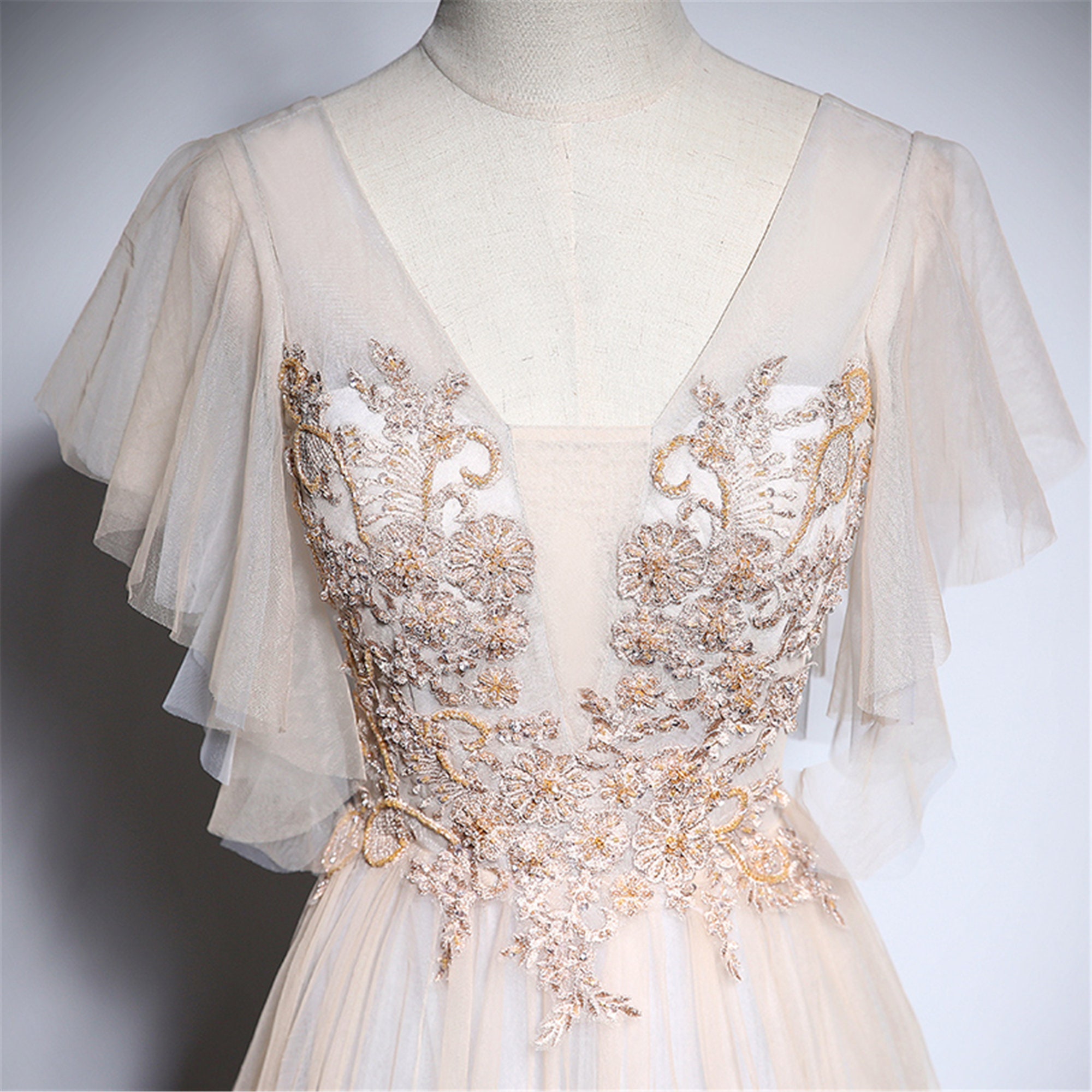 long ruffle frock