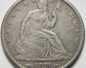 1874 P Seated Liberty Half Dollar Arrows Extra Fine