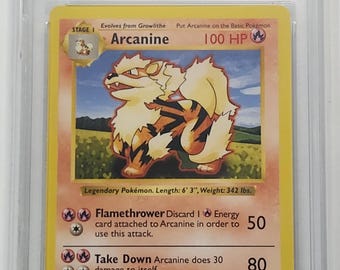 Arcanine Non-Holo 23/102 Shadowless 1999 Base Set DEGREE 7NM