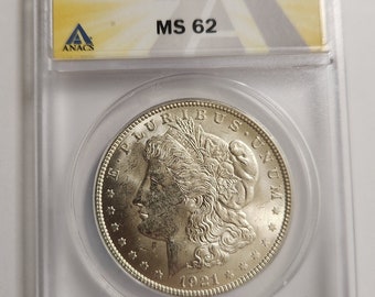 1921 Morgan Silver Dollar ANACS MS62*