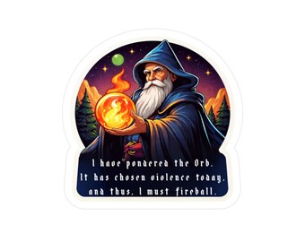 Violence Orb Wizard Fireball Sticker | Kiss-Cut Vinyl Decal