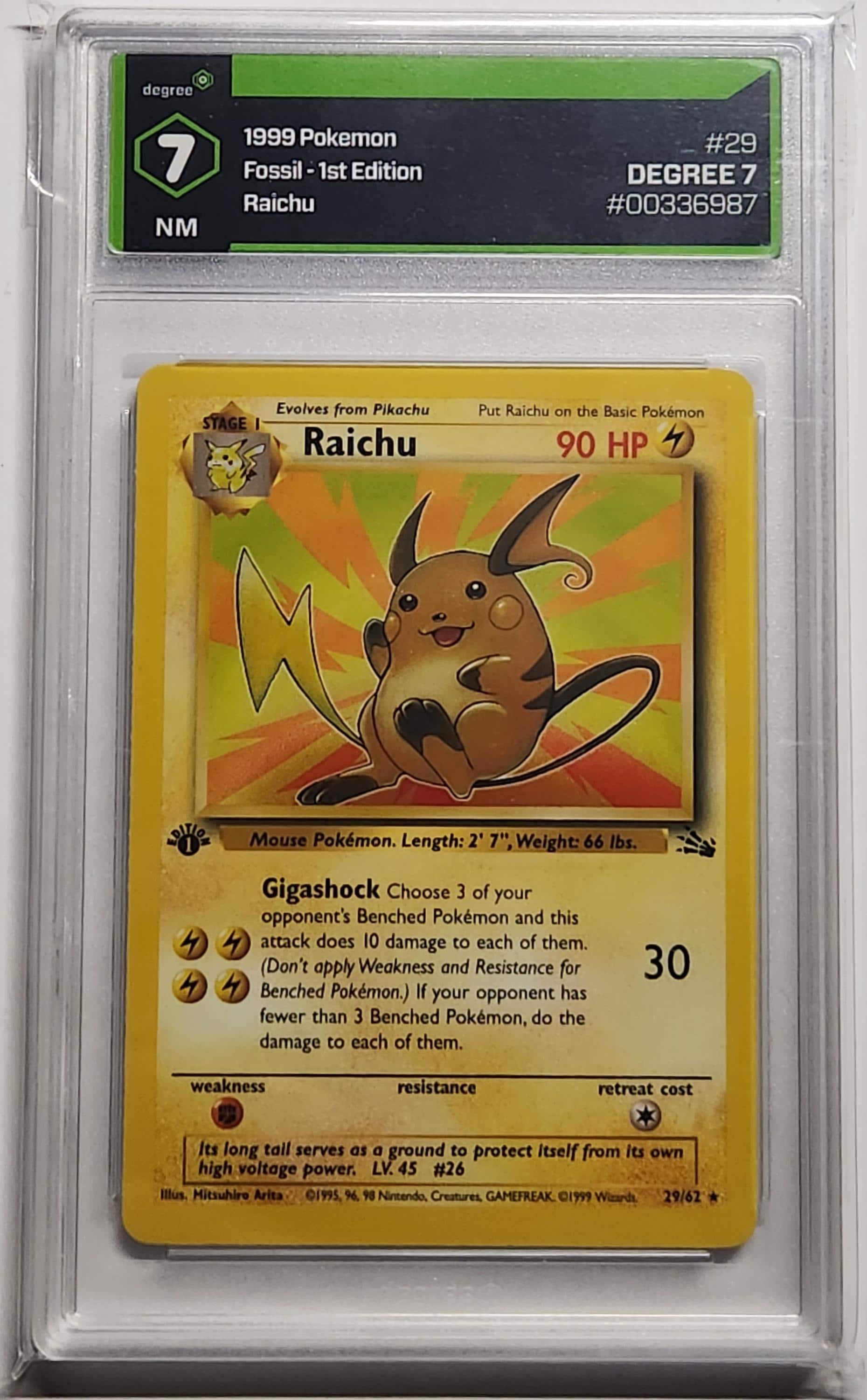1st Edition Raichu Non Holo 29/62 1999 Fossil NM7 DEGREE - Etsy