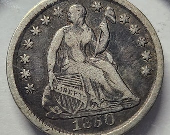 1850 Seated Liberty Half Dime XF