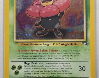 erika's vileplume pokemon card value Pokemon Card Erika's Vileplume Lv.34 No.045 Old Back Holo NM Japanese