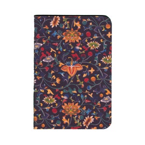Handmade Pocket Notebook | Vintage Floral Pattern | 40 Pages | Small Journal/Travel Notebook/Pocket Sketchbook | Blank or Lined Pages