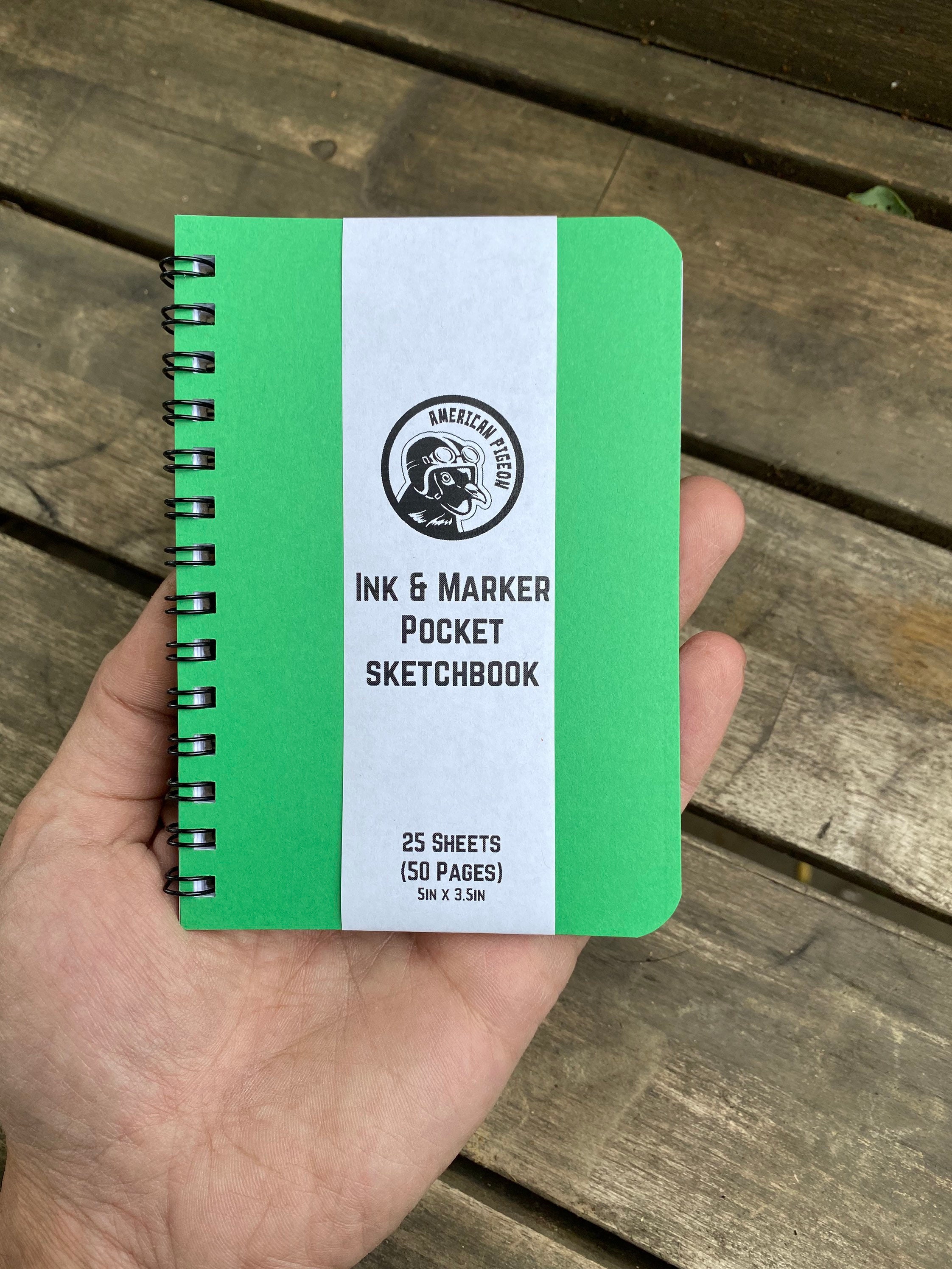 Handmade Ink & Marker Pocket Sketchbook Mini Sketchbook for Travel and  Artists on the Go 