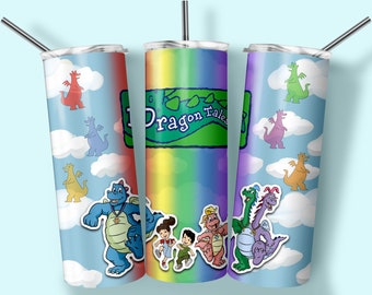 Drakberättelser, Emmy, Max, Cassie, Ord, Drakar, 90-talsshow, Fantasy, 20oz Tumblerdesign, Sublimeringsdesign, Digital nedladdning
