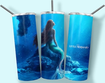 Den lilla sjöjungfrun tumbler design, tumbler wrap, 20oz tumbler design, sublimeringsdesigner, omedelbar digital nedladdning