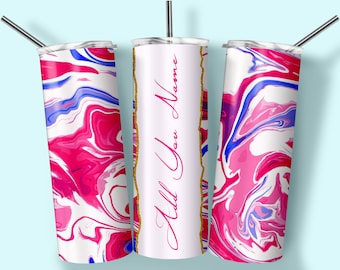 Flytande färg, Lägg till ditt eget namn, Konst, Tumbler Wrap, 20oz Tumbler Design, Sublimeringsdesigner, Omedelbar digital nedladdning
