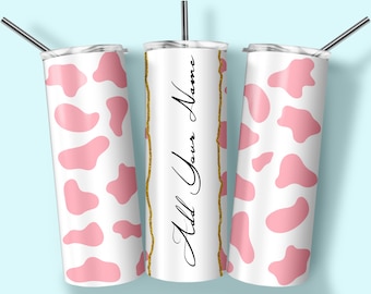 Rosa ko-tryckmönster, ko-tryckdesign, lägg till ditt eget namn, tumblerwrap, 20oz tumblerdesign, sublimeringsdesign, omedelbar digital nedladdning
