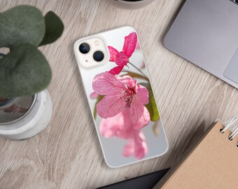 Flowers iPhone Case, Floral Phone Case, Pretty iPhone Case, Pink Phone Case, Gifts for Girls, Gift for Women, Fits iPhone 13 12 11 10 8 7