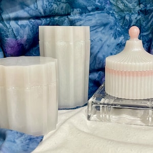 White pearl and blush pink vanity set/ 3 sizes multifunctional/ make up and vanity organizer