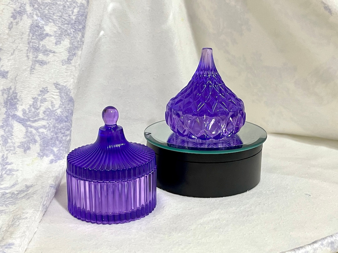 Rich Purple Color Vintage Style Dish With Lid/ for Holding Jewelry ...
