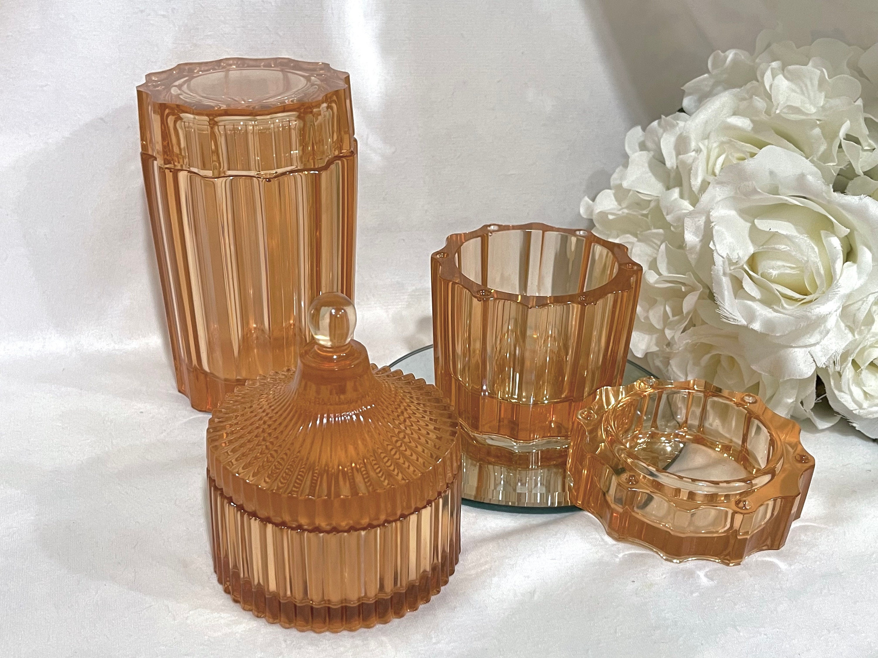 Resine Icontainers Vintage Style Amber Resin Containers With Lids, Set of 3 - Etsy