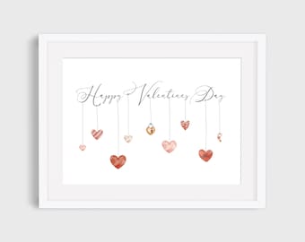 Valentines Print, Love Hearts Print, Valentine Wall Art, Love Print, Valentines Day Print, Quote Prints, Heart Print, Living Room Decor