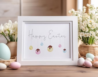 Easter Printable Wall Art, Happy Easter Print, Easter Egg Print, Easter Wall Art, Digital Prints, Easter Decor, Printables