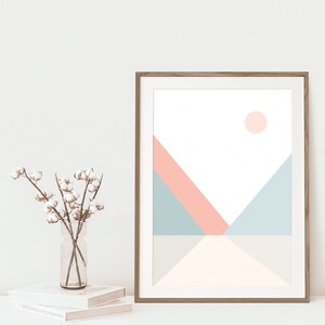 Mountain Print, Landscape Prints, Mountain Wall Art, Home Wall Art, Sun Prints, Abstract Art Prints, Home Decor, Wall Art, Boho Decor
