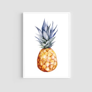 Pineapple print, Tropical print, Fruit wall art, Kitchen wall art, Wall Art, Fruit print, Watercolour Art, Home decor, Pineapple art print