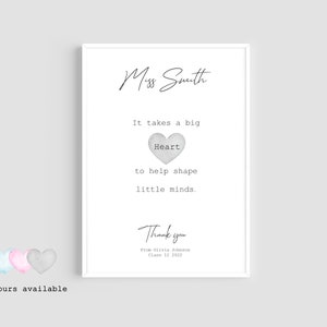 Teacher Print, Thank You Gift, Personalised Wall Art, Teacher Gift, Teacher Thank You Print, Best Teacher Print, Personalised Teacher Gift