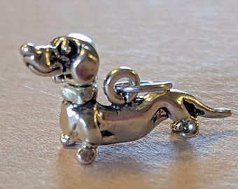 Sterling Silver Dachshund Charm - Wiener Dog Pendant, Sterling Dog Charm, Dog Lover's Charm, Dog Pendant.