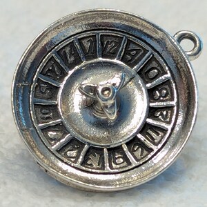 Roulette Wheel charms silver charm gambler charm for bracelet charm for jewelry sterling silver charm