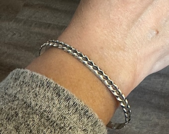 Brazalete de manguito de plata de ley maciza