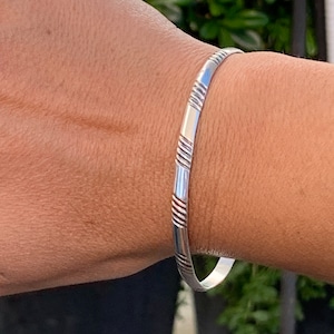Solid sterling silver cuff bracelet
