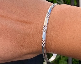 Solid sterling silver cuff bracelet