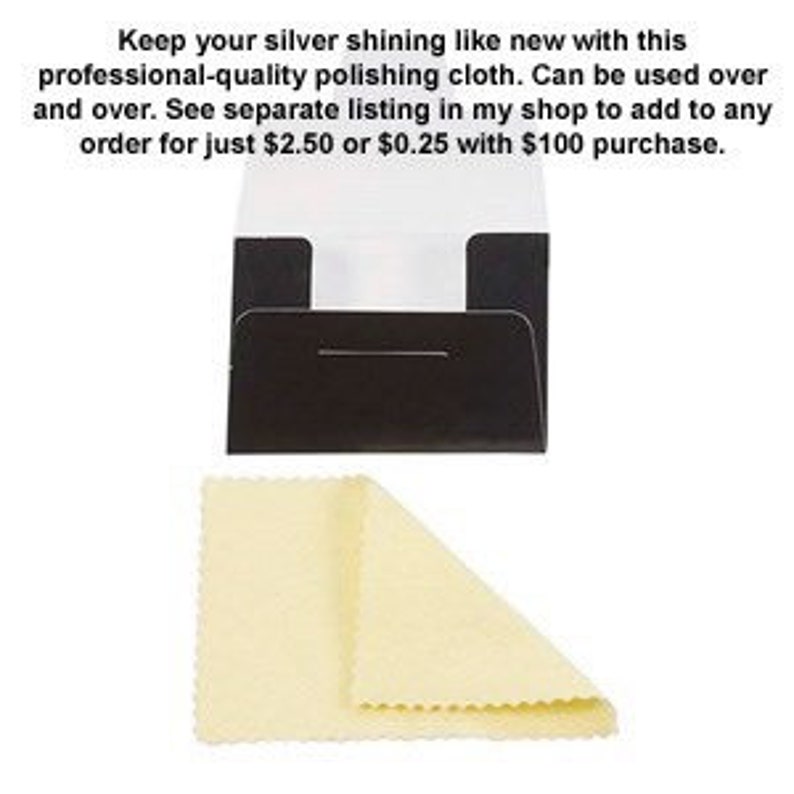 Jewelry polishing cloth in small black envelope