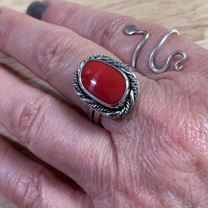 Rosarita and sterling silver ring, size 7 3/4