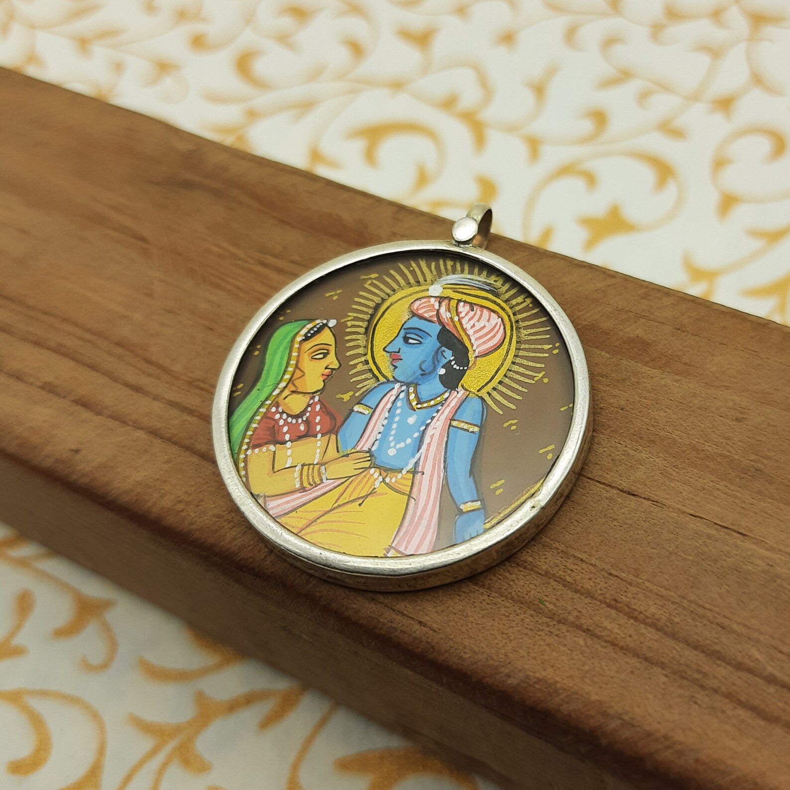 925 Sterling Silver Pendant Lord Radha Krishna PendantIndian Etsy