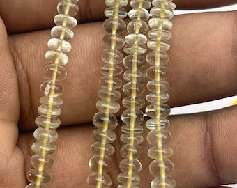 Koralik ze szkła libijskiego pustynnego Rondelle | Złoty tektyt 5 mm