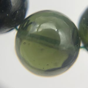 12 mm Natural Moldavite Round Beads , Authentic Moldavite ,Natural Moldavite ,Chlum Region, Czech Republic , Top Quality Genuine Moldavite