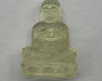 Szklany Budda z Pustyni Libijskiej: ręcznie rzeźbiona kryształowa rzeźba