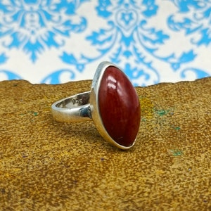 925 Silver Ring, Brown Jasper Ring, Bohemian Silver Ring, Wedding Gift Ring, Natural Stone Ring, Statement Ring, Gift for Her, Daily Wear