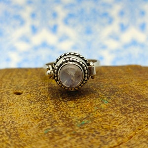 Handmade Box Ring-925Sterling Silver-Unique Secret Message Ring-Rainbow Moonstone Box Ring-Love Ring-June Birthstone Ring-Gift For Dear Ones